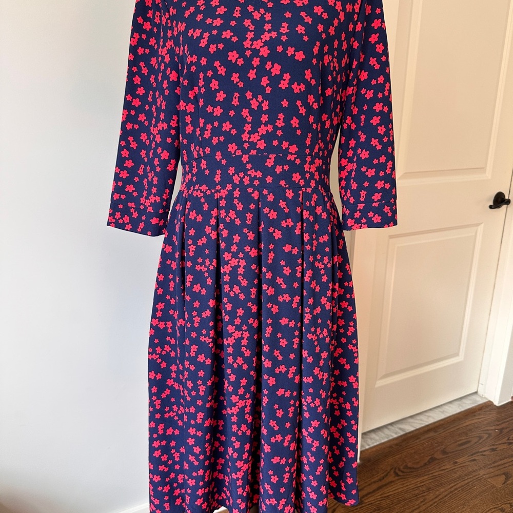 Floral Navy and Pink Dress
